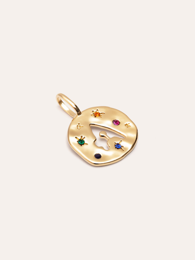 Personalisierter Charm Organic Colors Buchstabe Vergoldet
