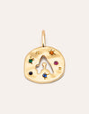 Organic Color Letter Gold Charm 