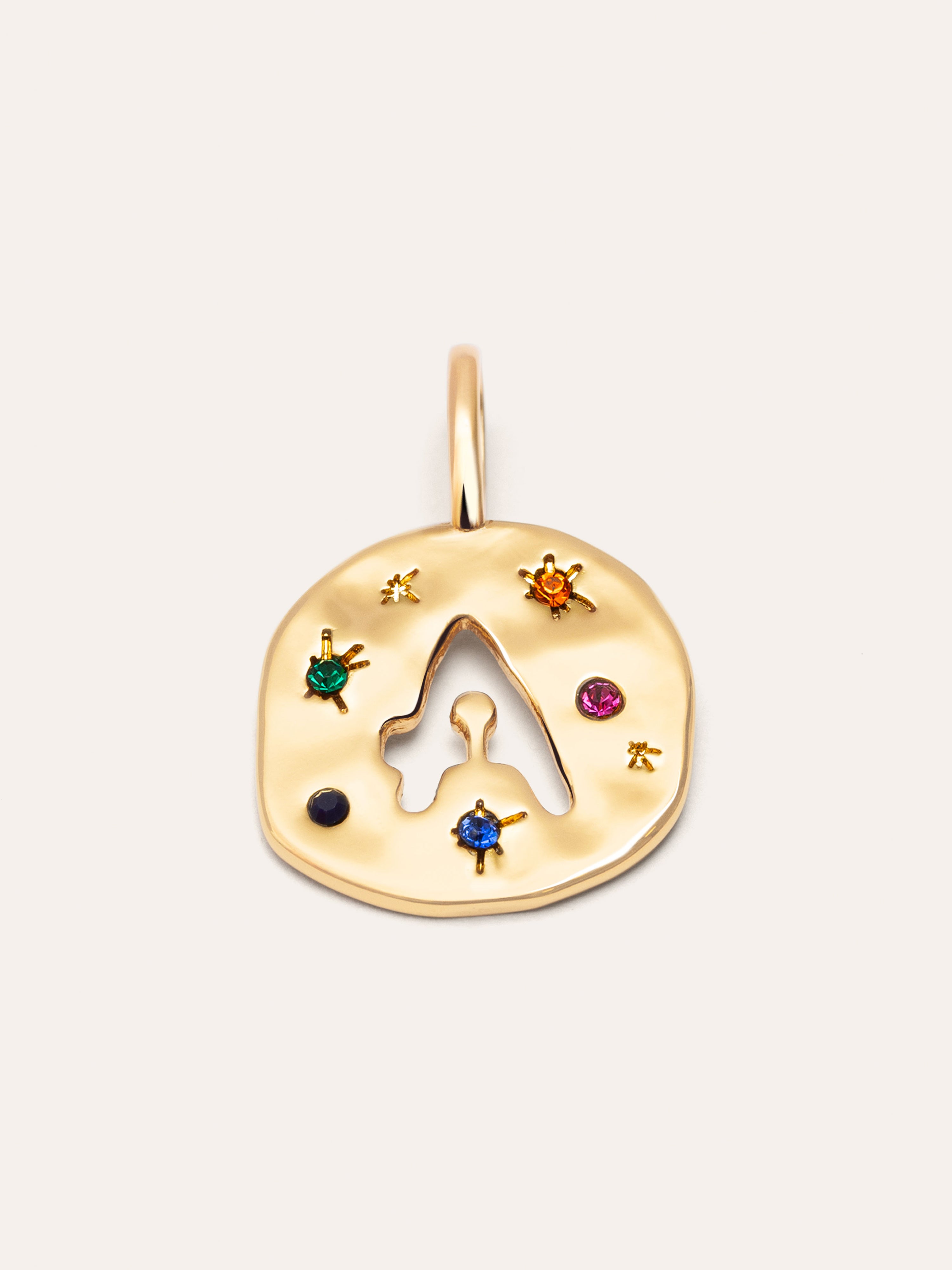Organic Color Letter Gold Charm 