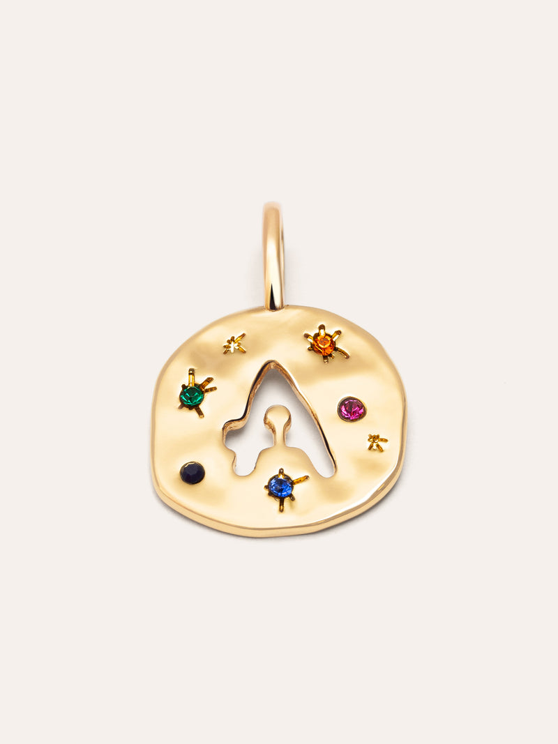 Personalisierter Charm Organic Colors Buchstabe Vergoldet