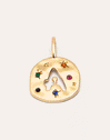 Organic Color Letter Gold Charm 