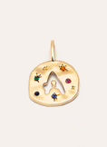 Organic Color Letter Gold Charm 