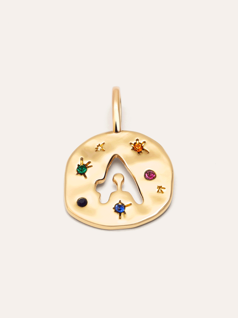 Personalisierter Charm Organic Colors Buchstabe Vergoldet