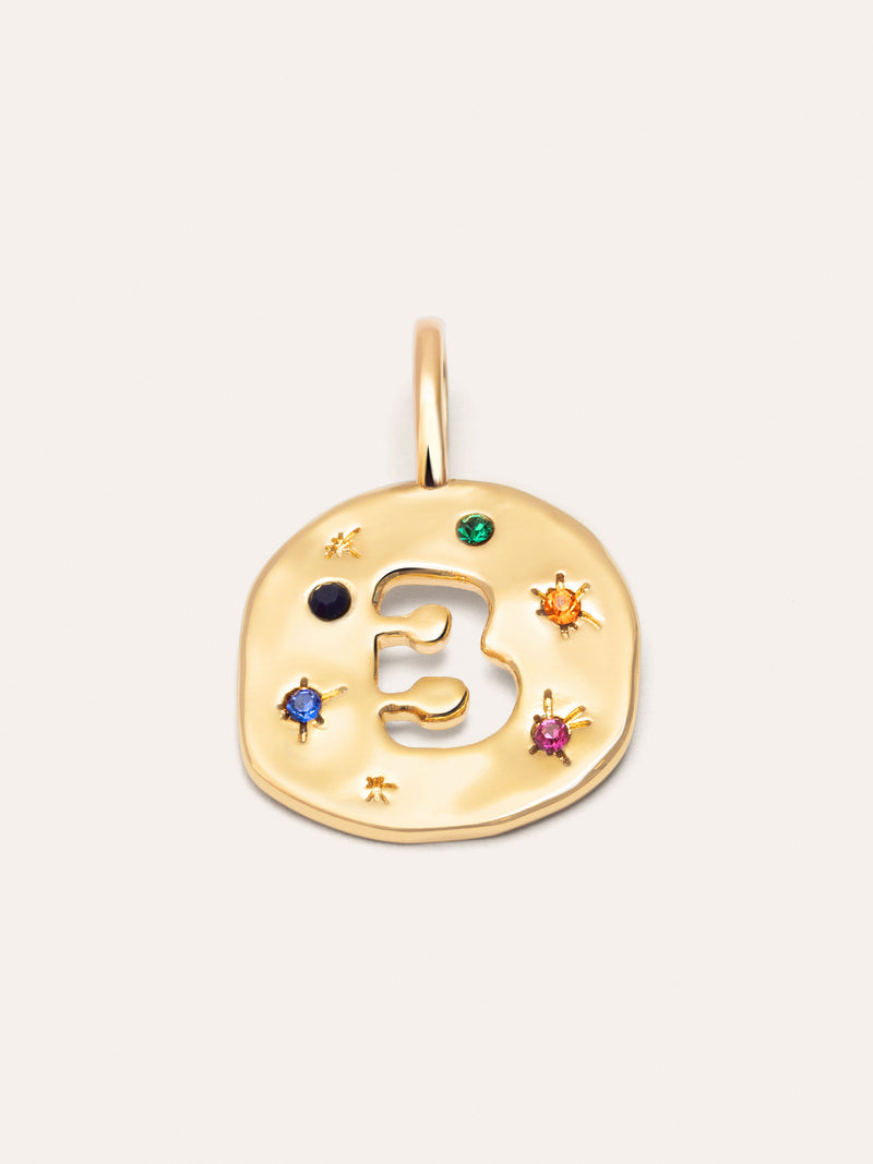 Personalisierter Charm Organic Colors Buchstabe Vergoldet