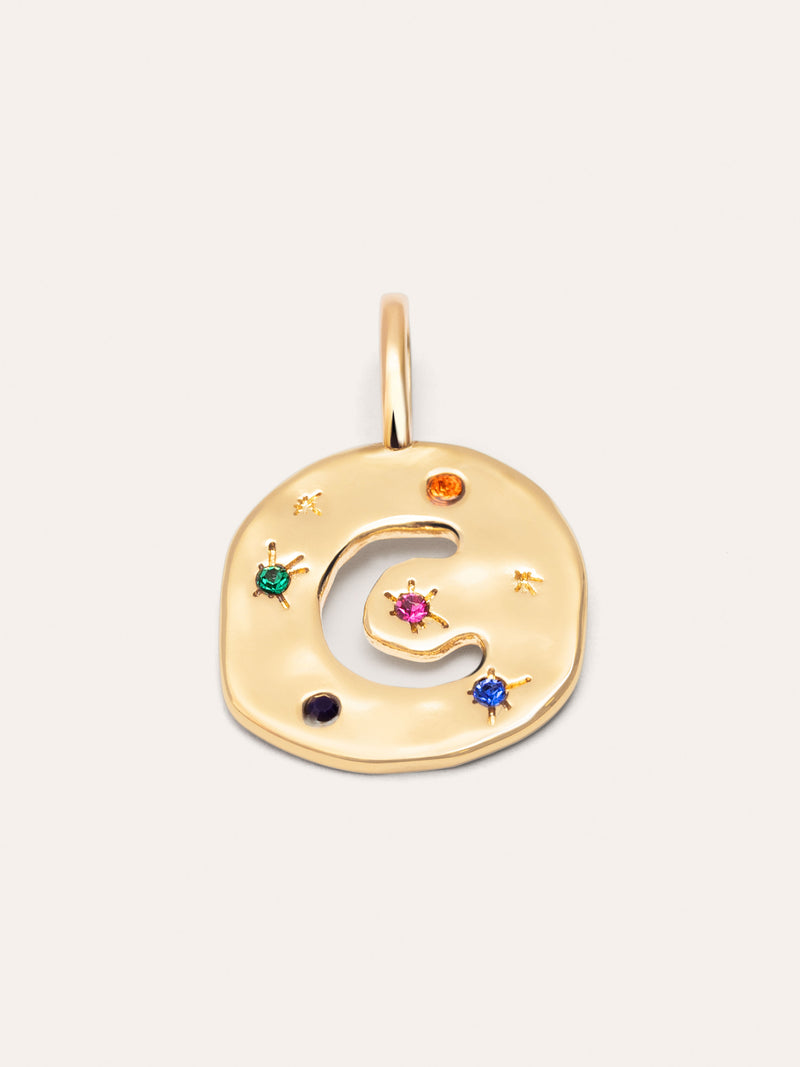 Personalisierter Charm Organic Colors Buchstabe Vergoldet