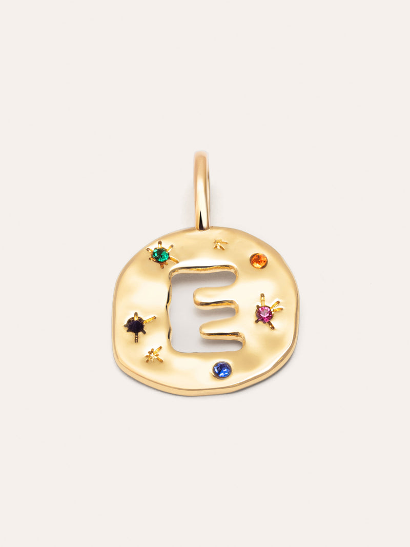 Personalisierter Charm Organic Colors Buchstabe Vergoldet