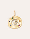 Organic Color Letter Gold Charm 