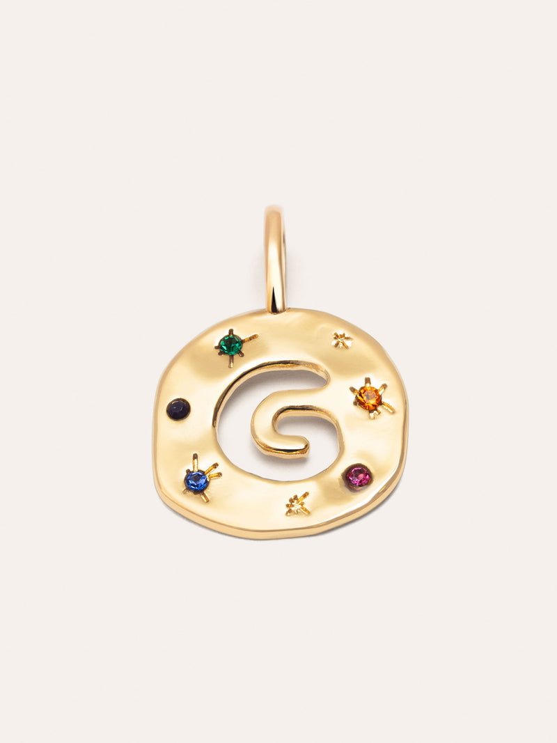 Personalisierter Charm Organic Colors Buchstabe Vergoldet