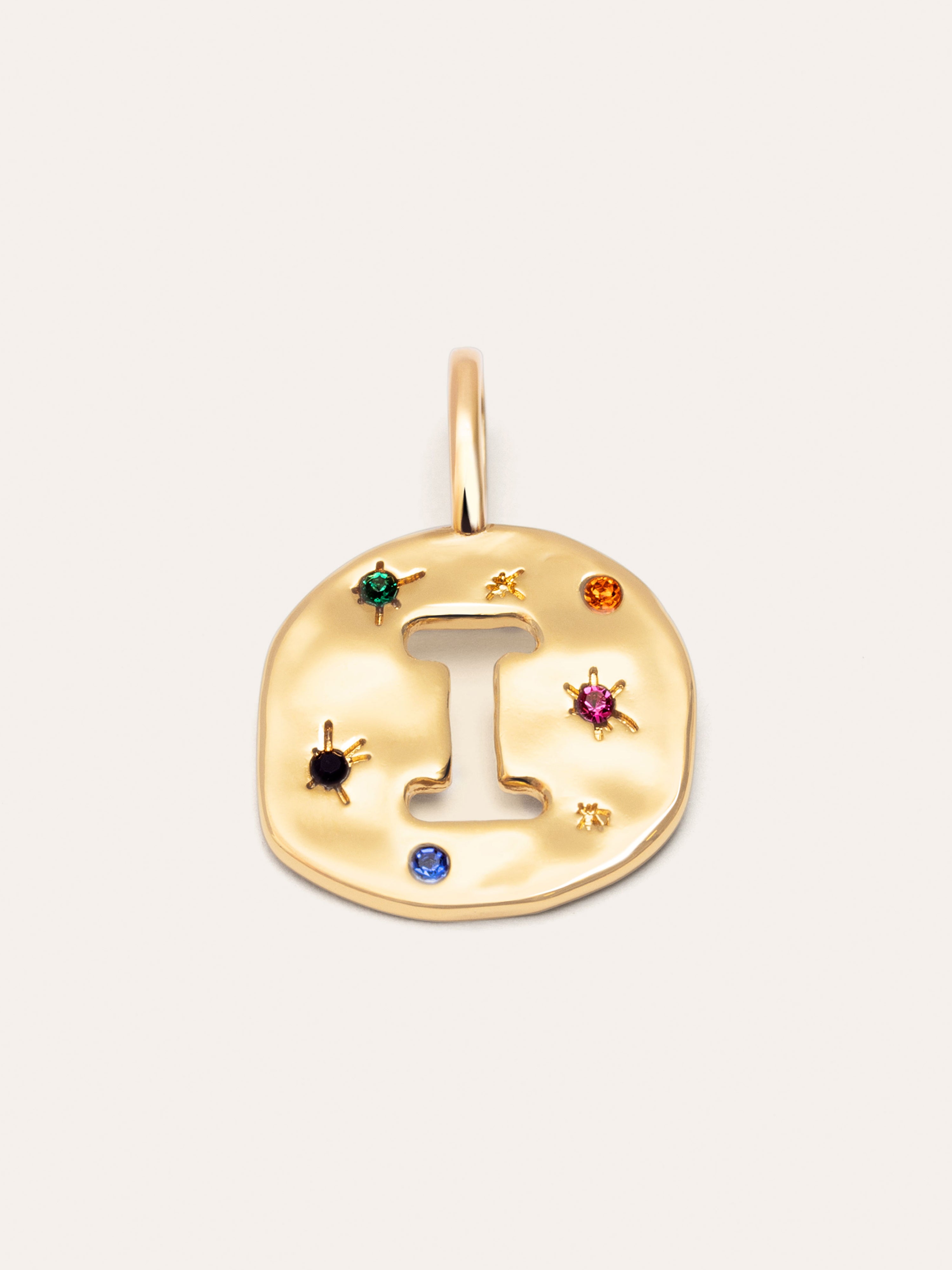 Organic Color Letter Gold Charm 