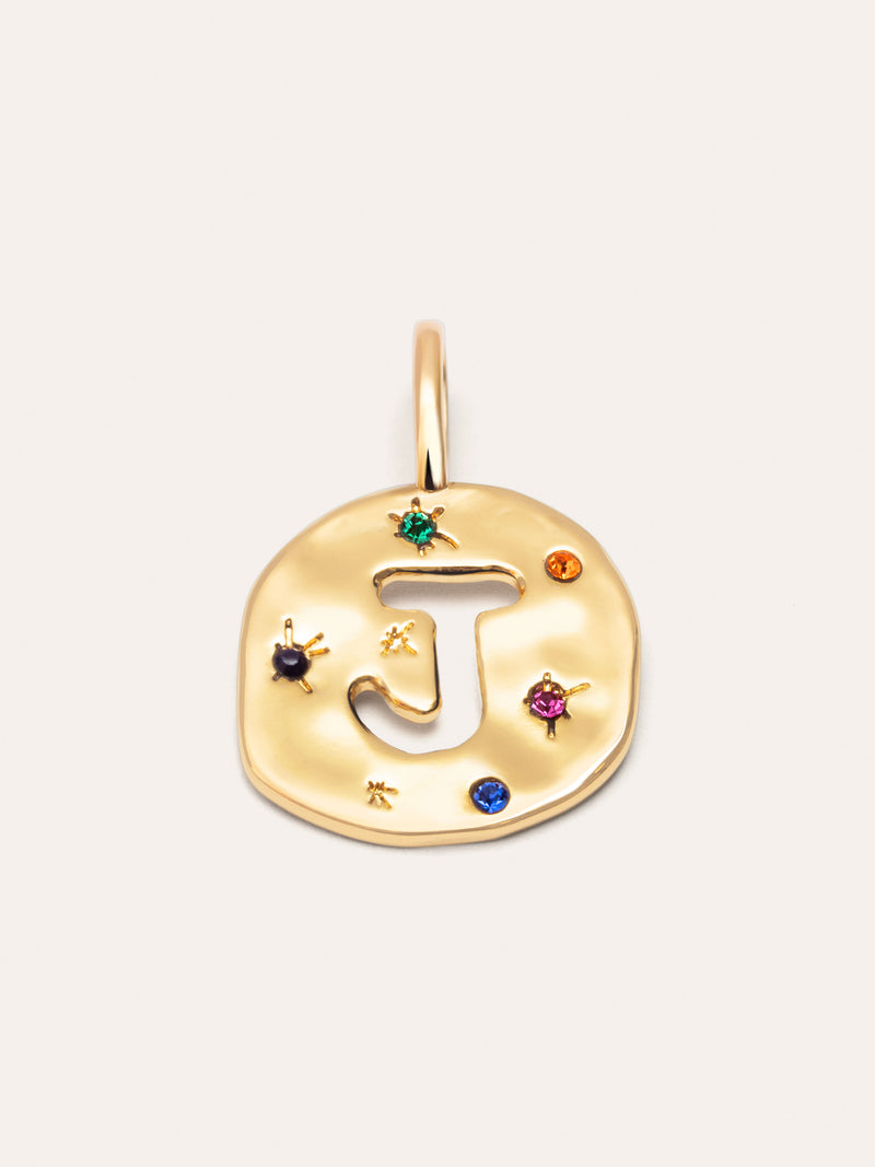 Personalisierter Charm Organic Colors Buchstabe Vergoldet