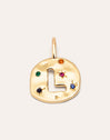 Organic Color Letter Gold Charm 