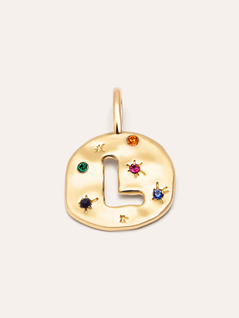 Personalisierter Charm Organic Colors Buchstabe Vergoldet