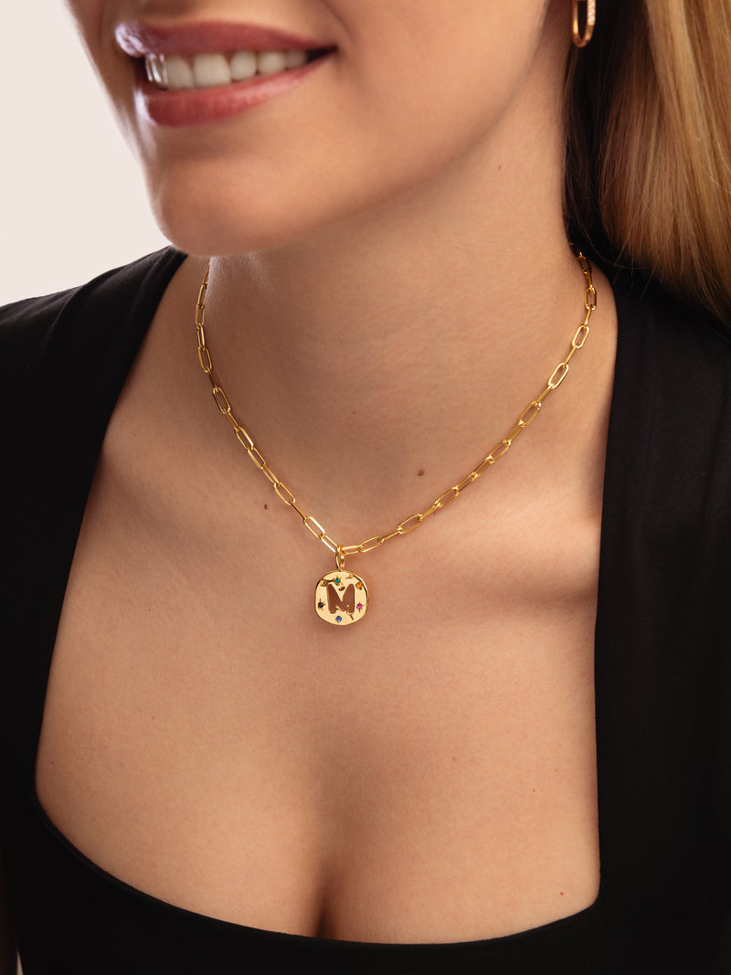 Personalisierter Charm Organic Colors Buchstabe Vergoldet