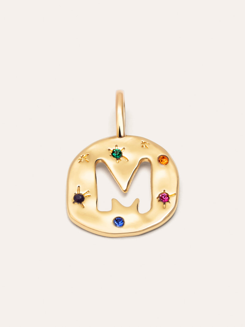 Personalisierter Charm Organic Colors Buchstabe Vergoldet