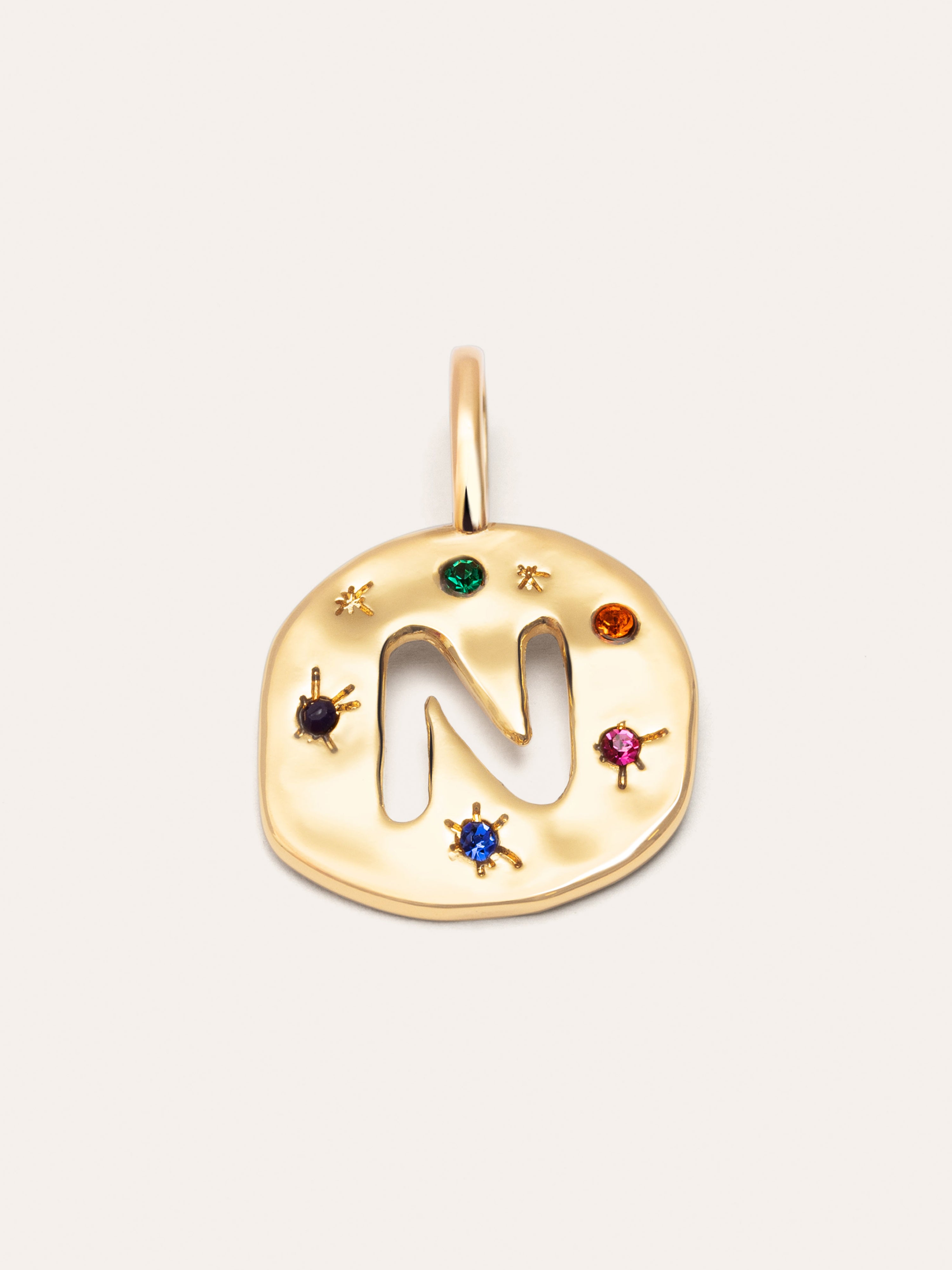 Organic Color Letter Gold Charm 