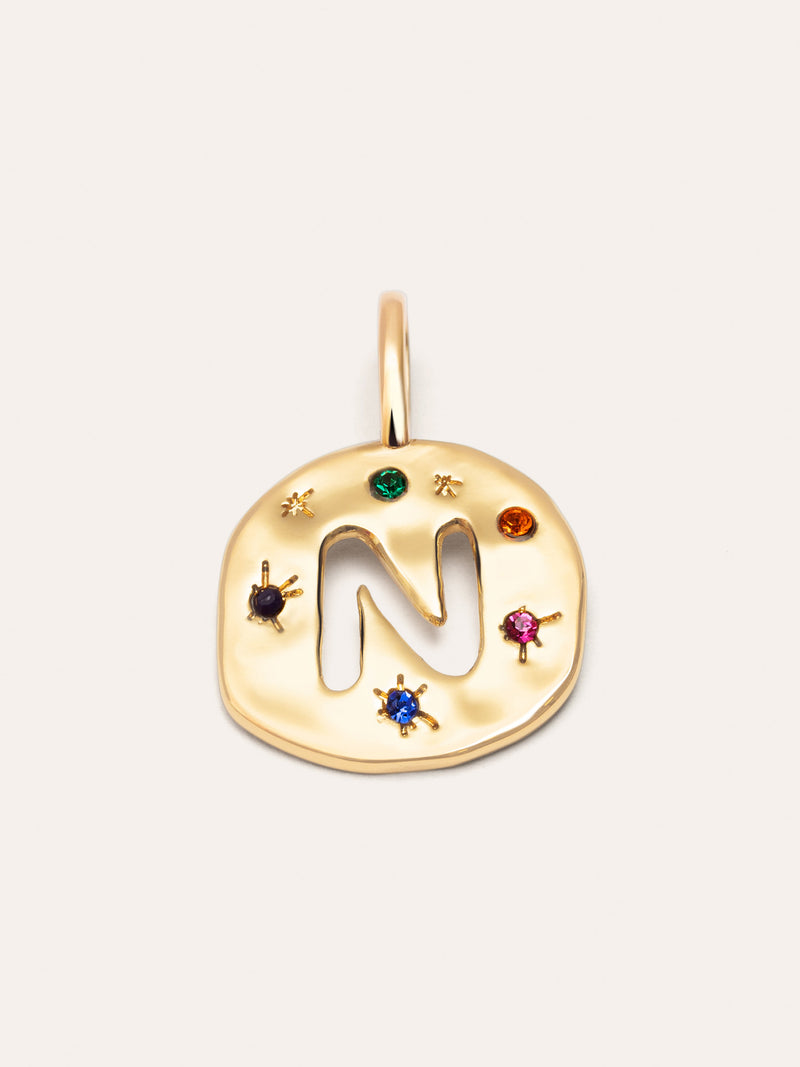 Personalisierter Charm Organic Colors Buchstabe Vergoldet