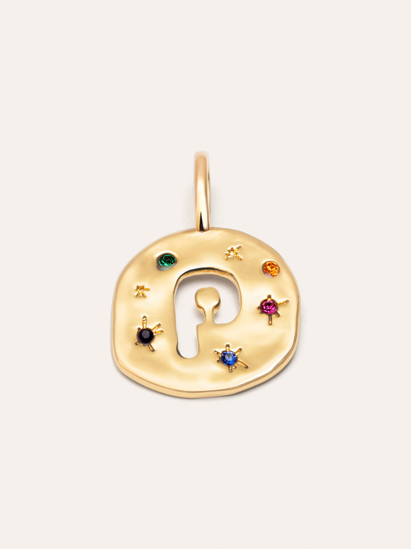 Personalisierter Charm Organic Colors Buchstabe Vergoldet