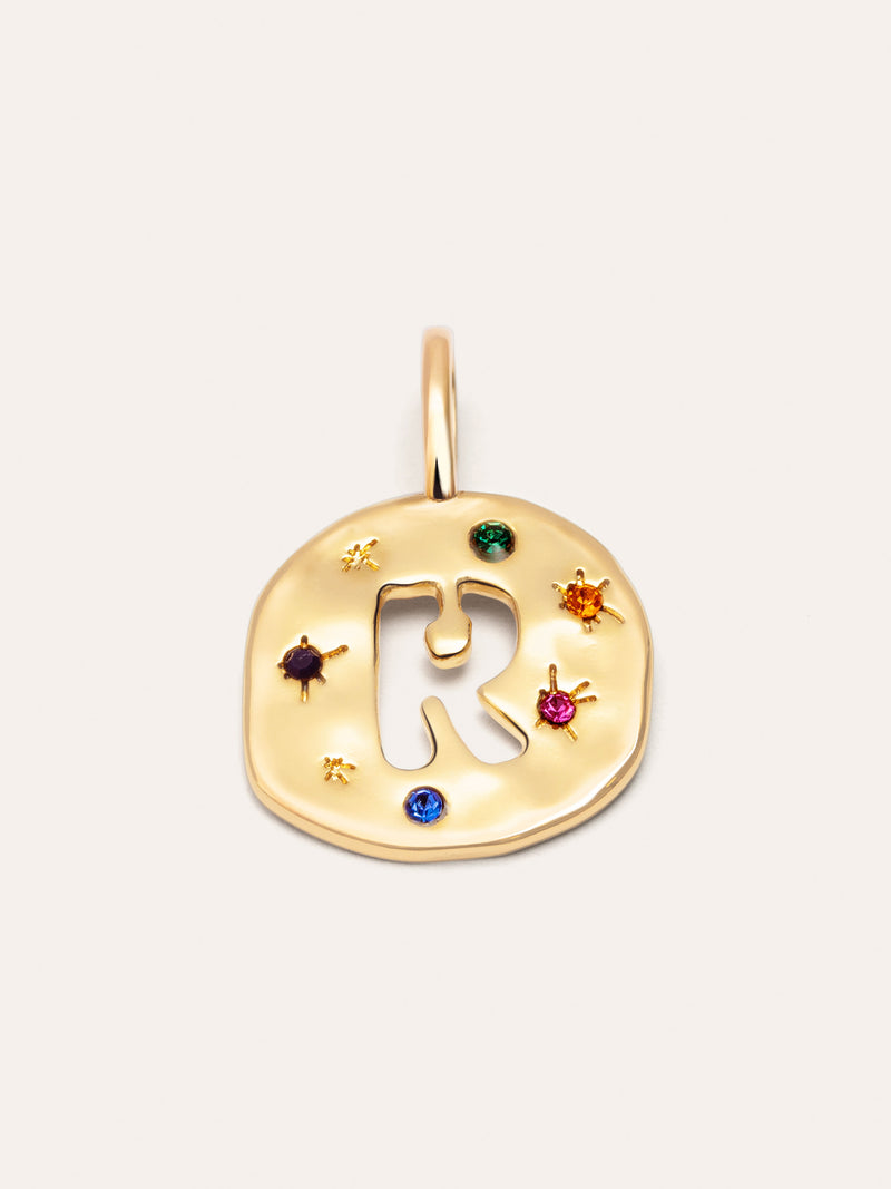 Personalisierter Charm Organic Colors Buchstabe Vergoldet