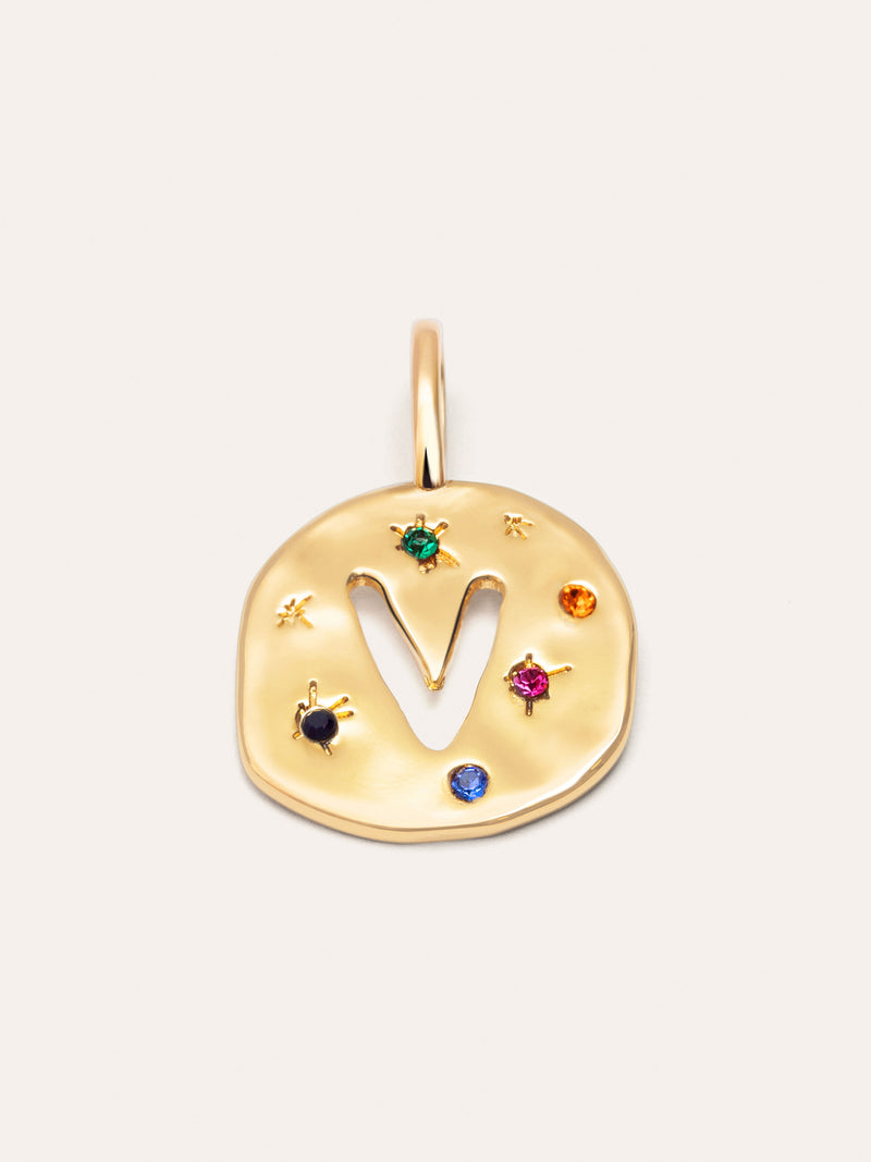 Personalisierter Charm Organic Colors Buchstabe Vergoldet