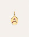 Personalisierter Signet Letter Colors Charm vergoldet