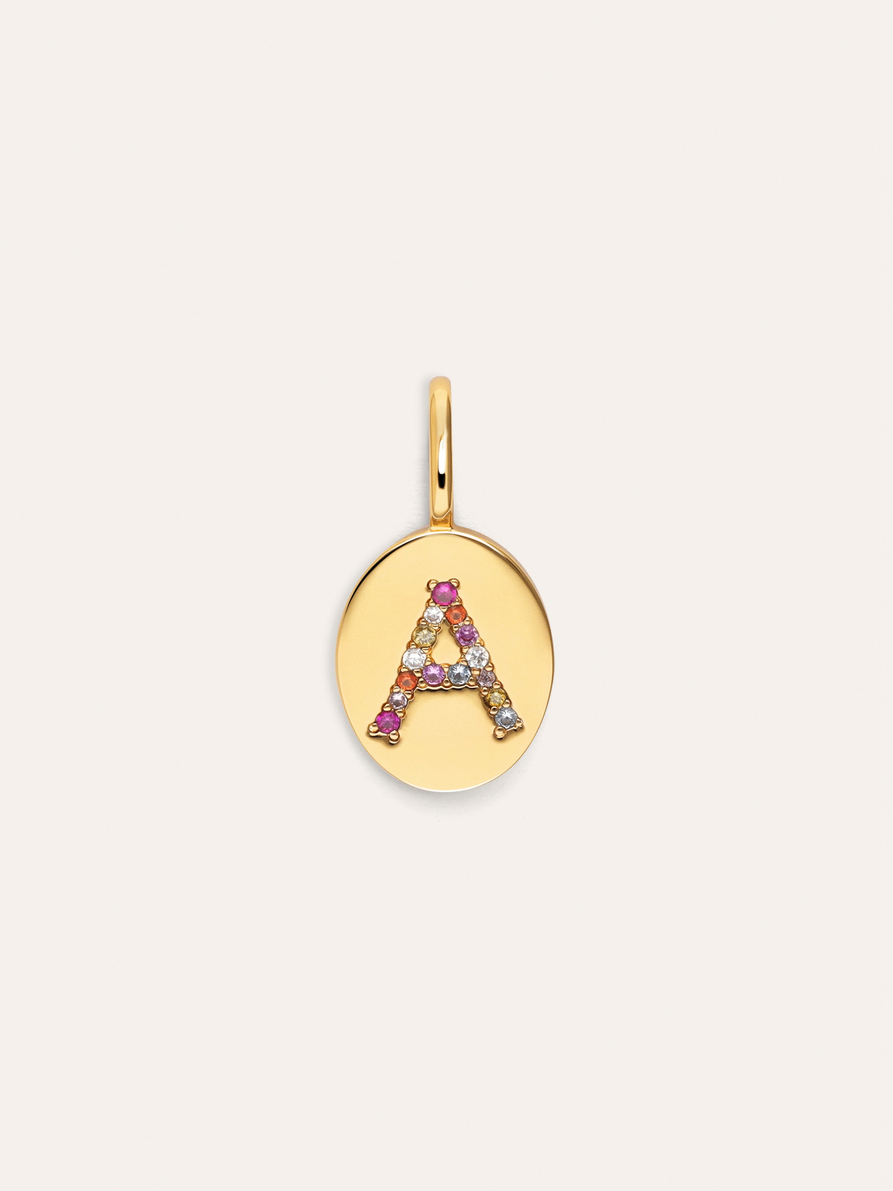 Personalisierter Signet Letter Colors Charm vergoldet