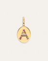 Personalisierter Signet Letter Colors Charm vergoldet