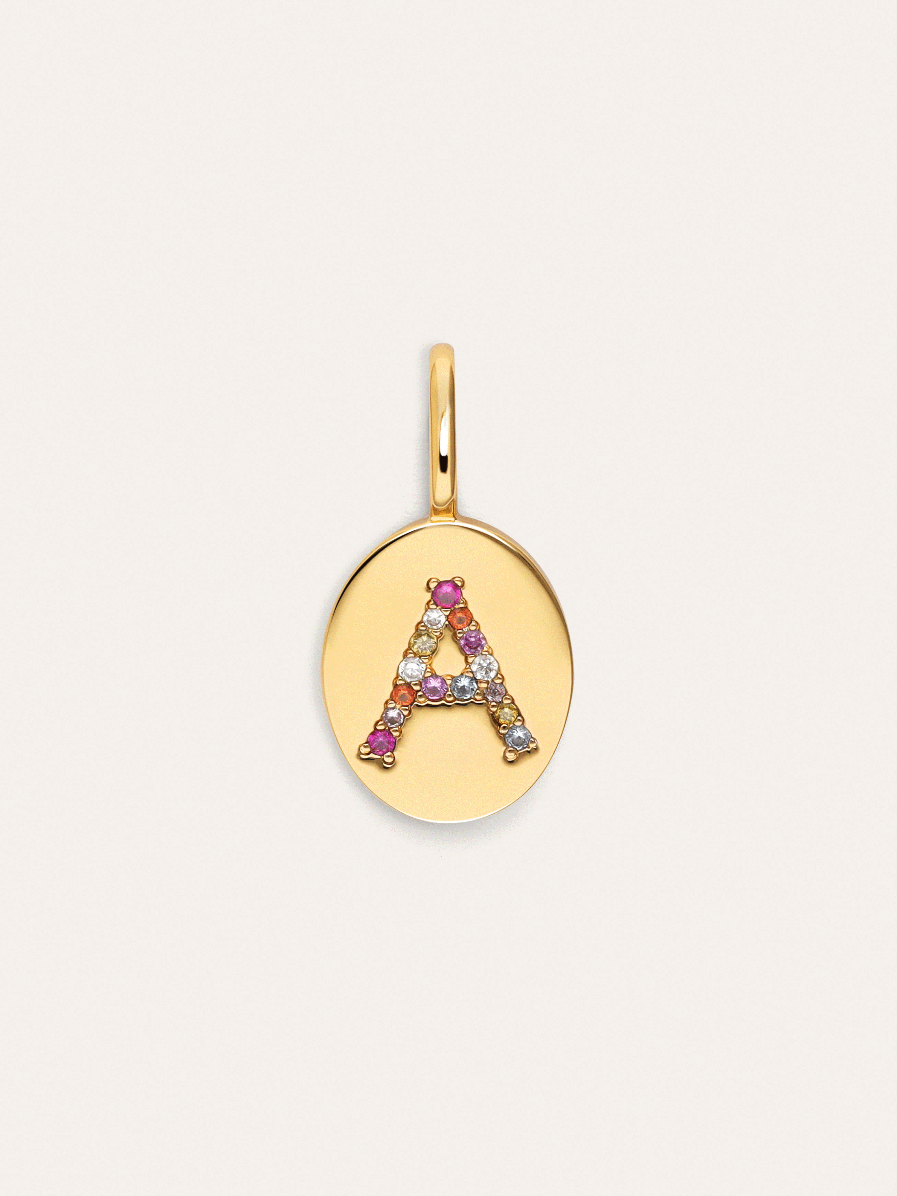 Personalisierter Signet Letter Colors Charm vergoldet