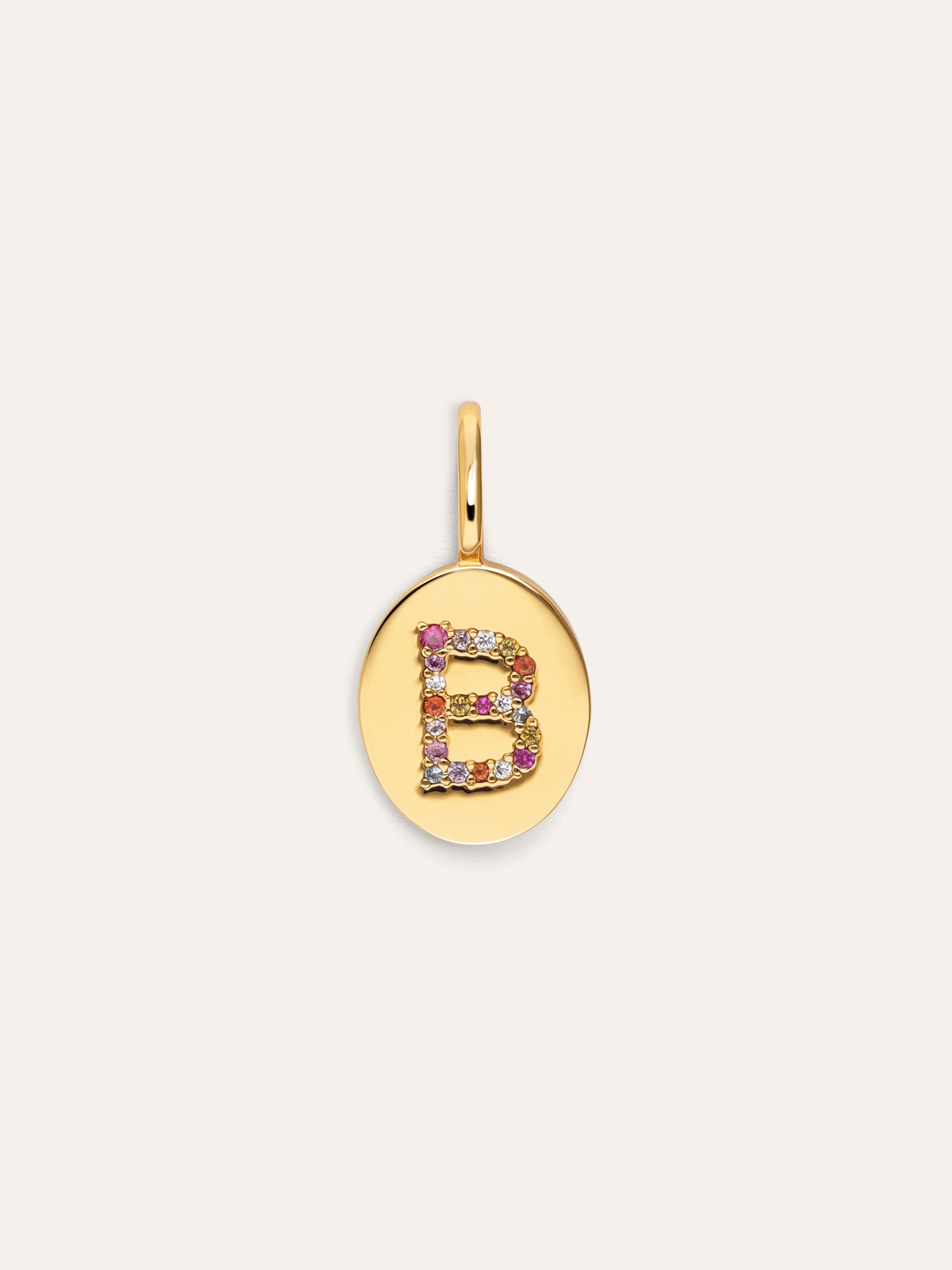 Personalisierter Signet Letter Colors Charm vergoldet