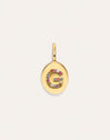 Personalisierter Signet Letter Colors Charm vergoldet