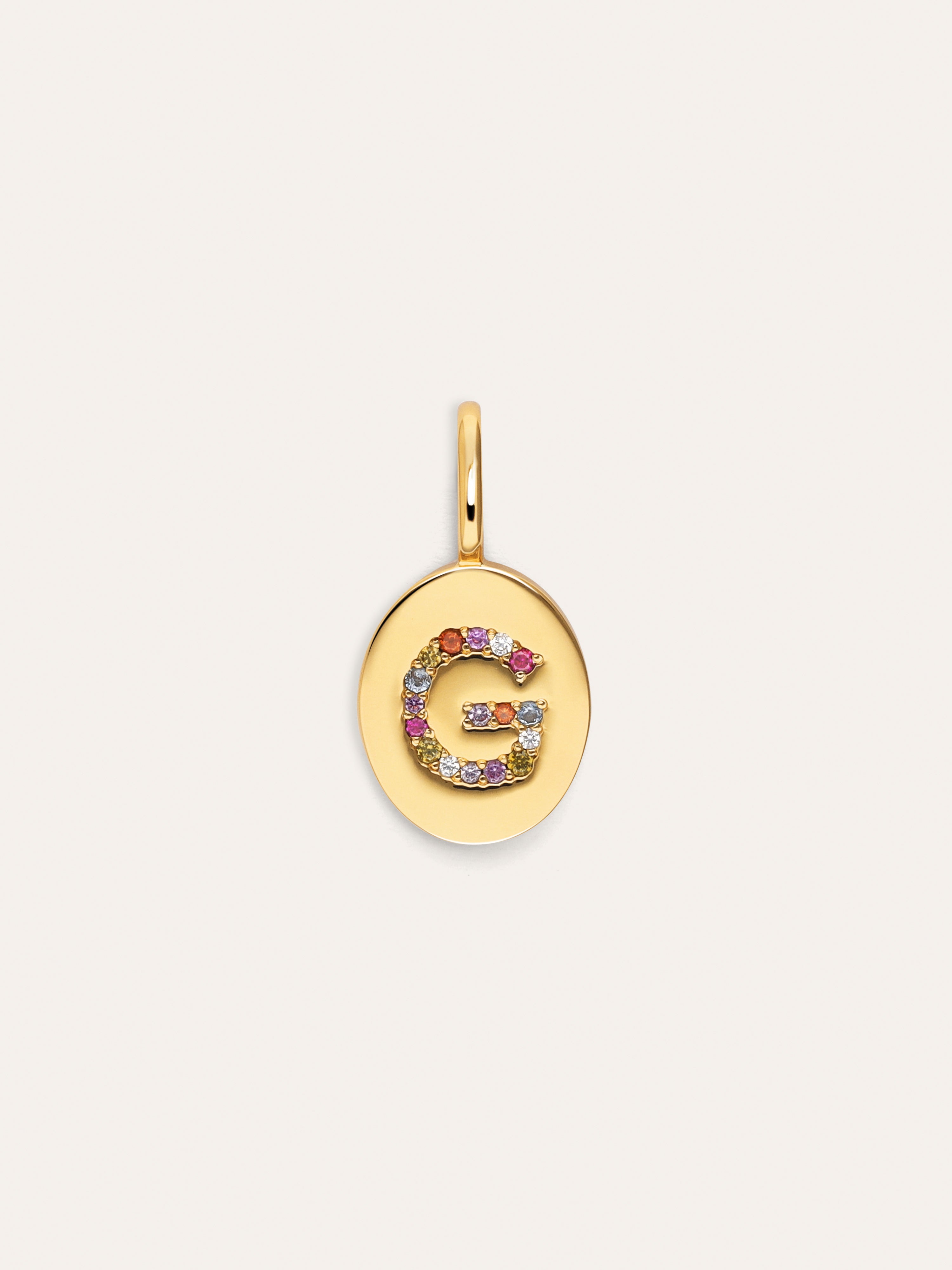 Personalisierter Signet Letter Colors Charm vergoldet