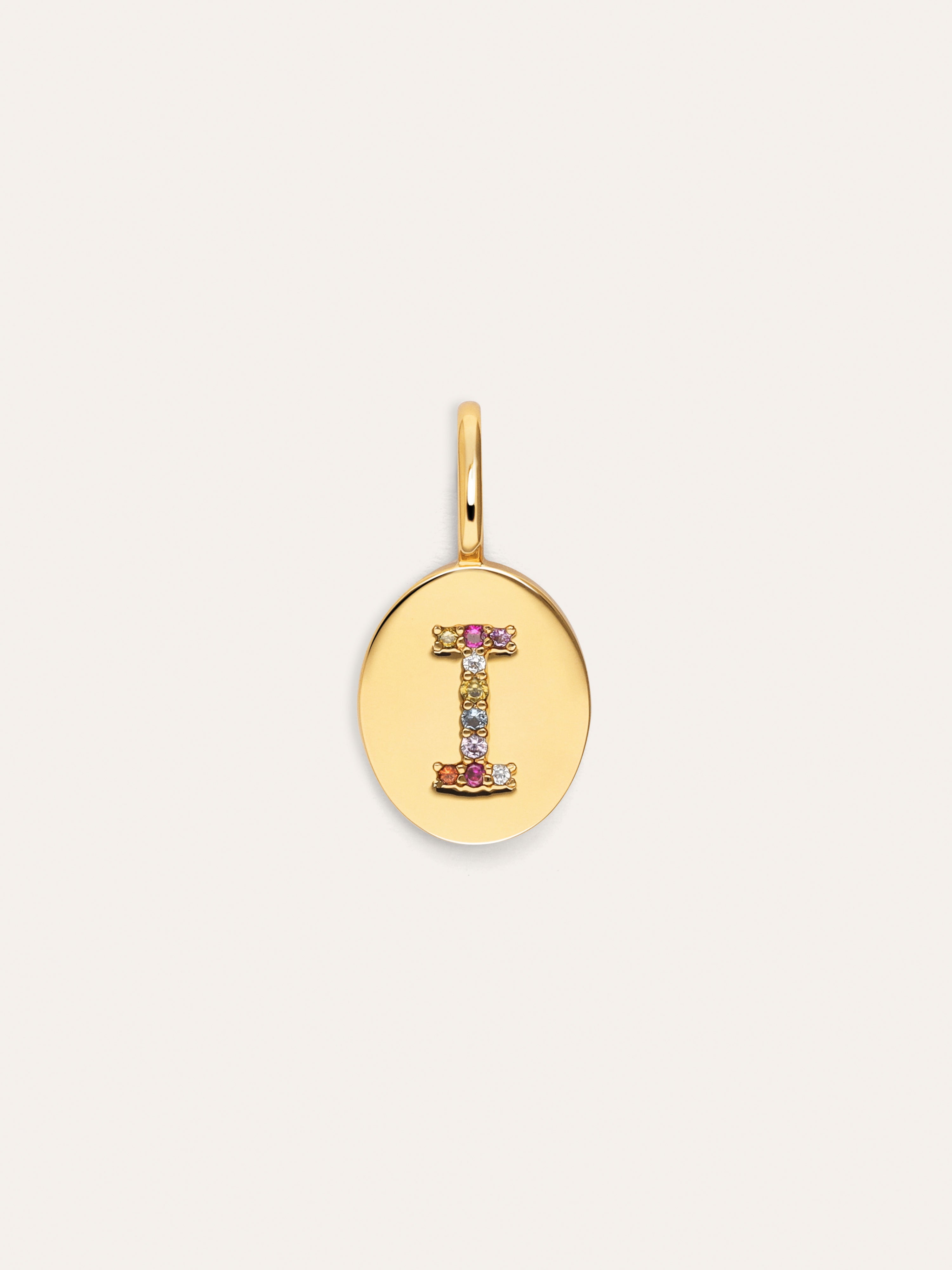 Personalisierter Signet Letter Colors Charm vergoldet