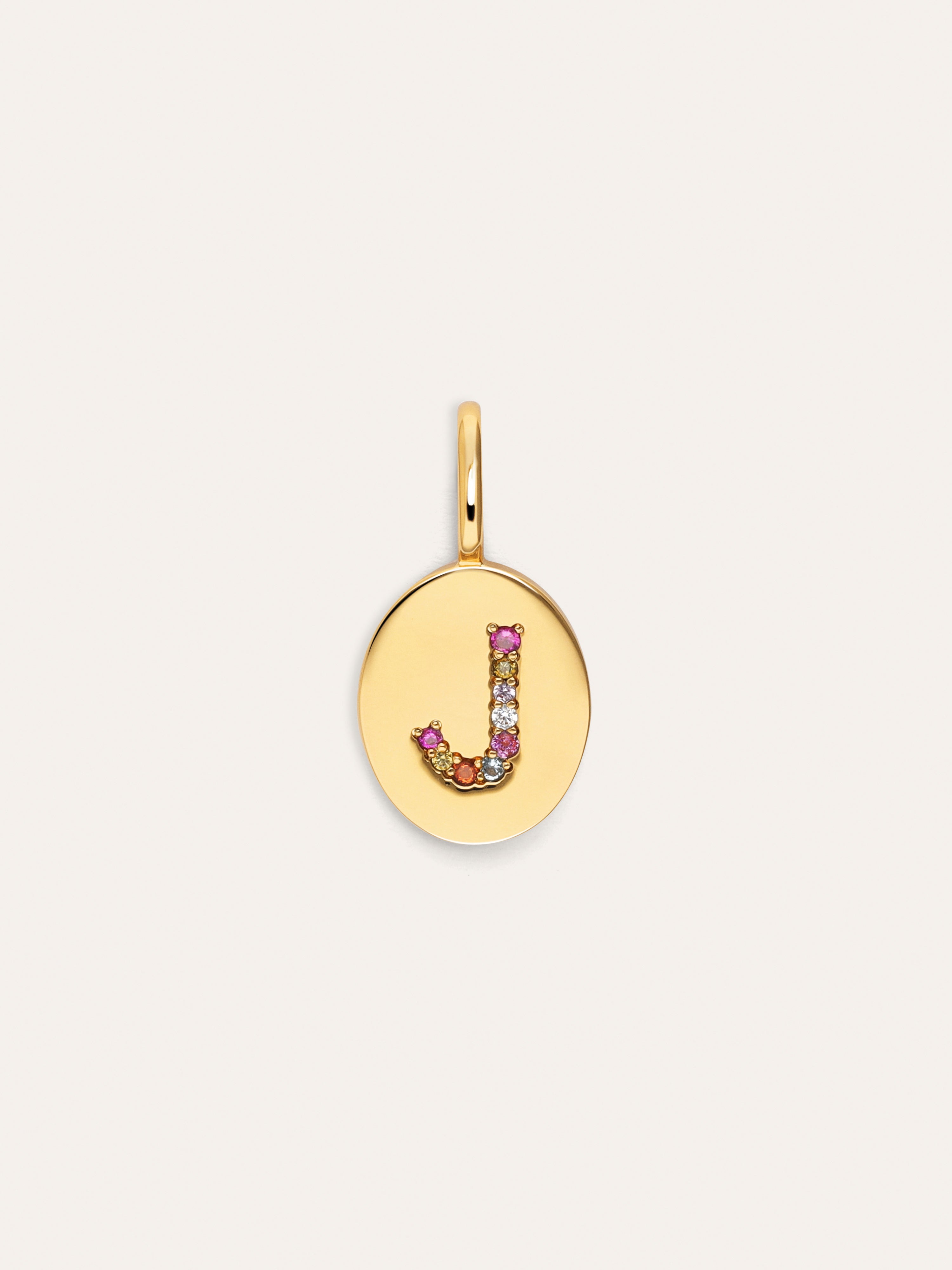 Personalisierter Signet Letter Colors Charm vergoldet