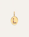 Personalisierter Signet Letter Colors Charm vergoldet