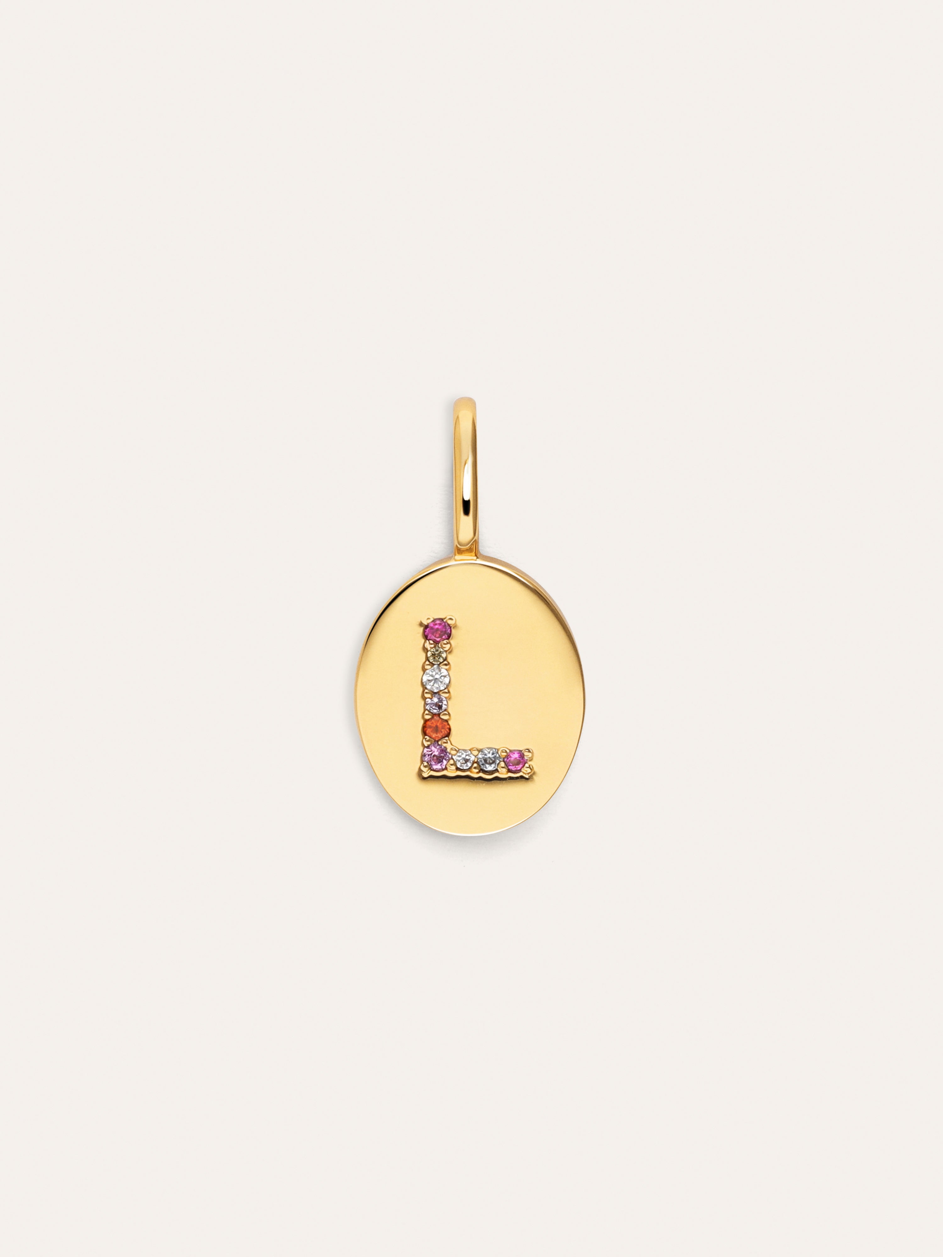 Personalisierter Signet Letter Colors Charm vergoldet
