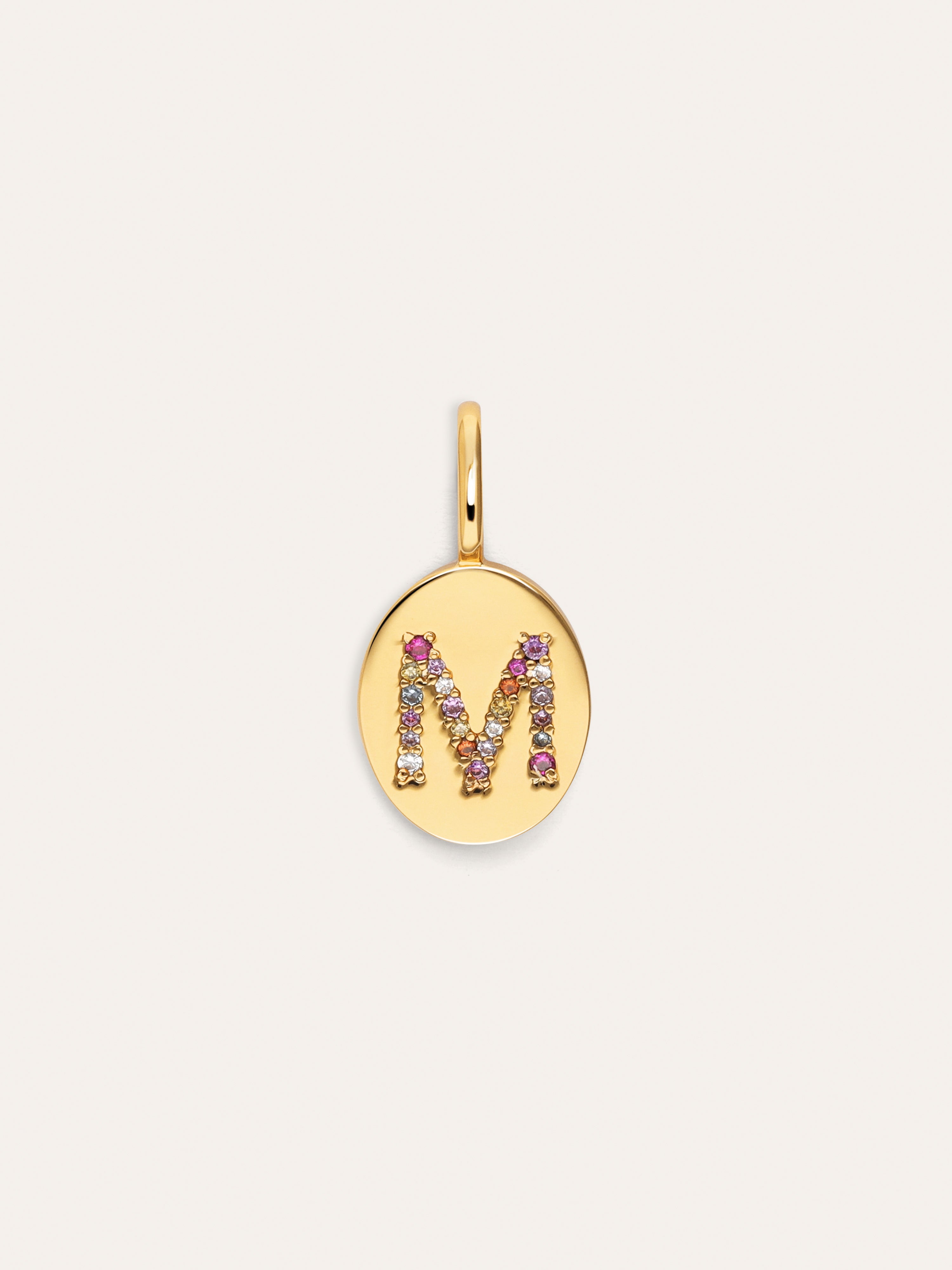 Personalisierter Signet Letter Colors Charm vergoldet