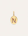 Personalisierter Signet Letter Colors Charm vergoldet