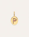 Personalisierter Signet Letter Colors Charm vergoldet