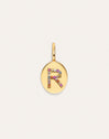 Personalisierter Signet Letter Colors Charm vergoldet