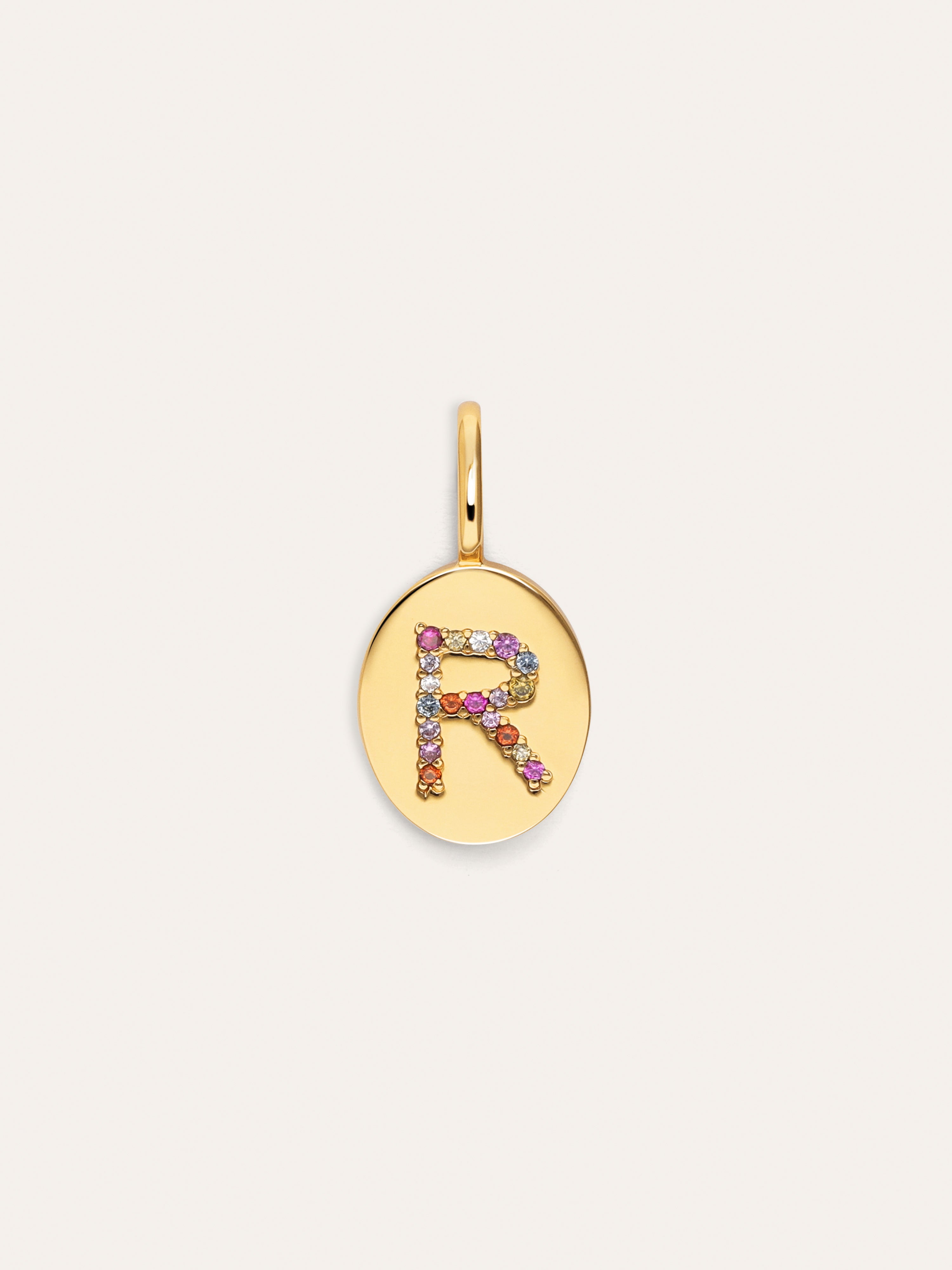 Personalisierter Signet Letter Colors Charm vergoldet