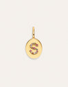 Personalisierter Signet Letter Colors Charm vergoldet