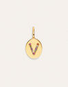 Personalisierter Signet Letter Colors Charm vergoldet