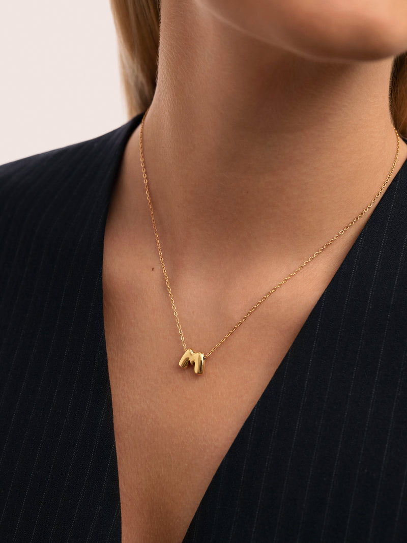 Personalisierte Halskette Hailey Buchstabe Edelstahl mit Goldbeschichtung