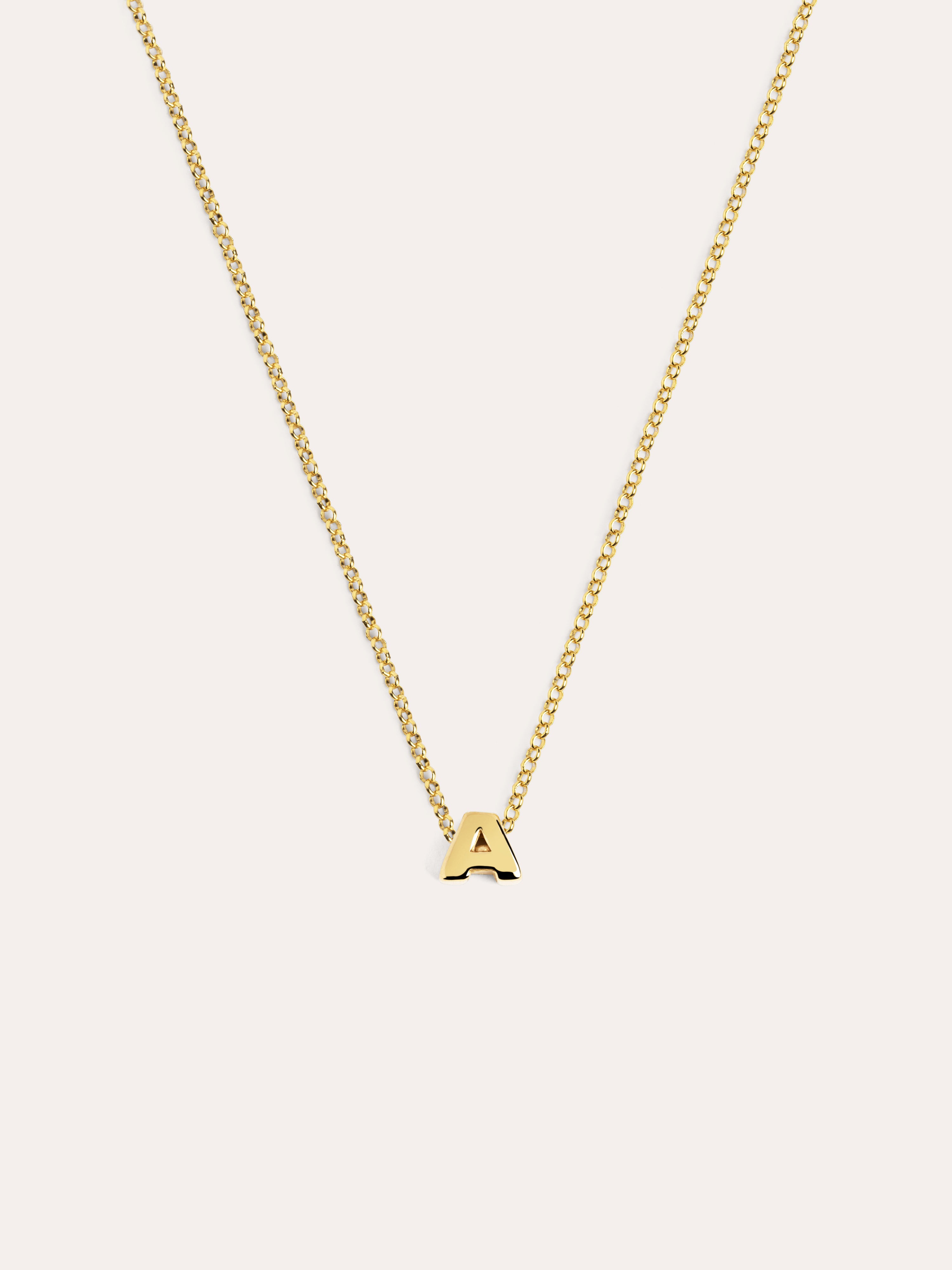 Single Letter Personalized Gold Necklace