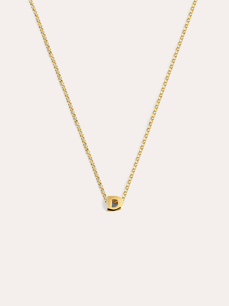 Single Letter Personalisierte Halskette, vergoldet