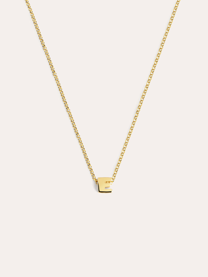 Single Letter Personalisierte Halskette, vergoldet