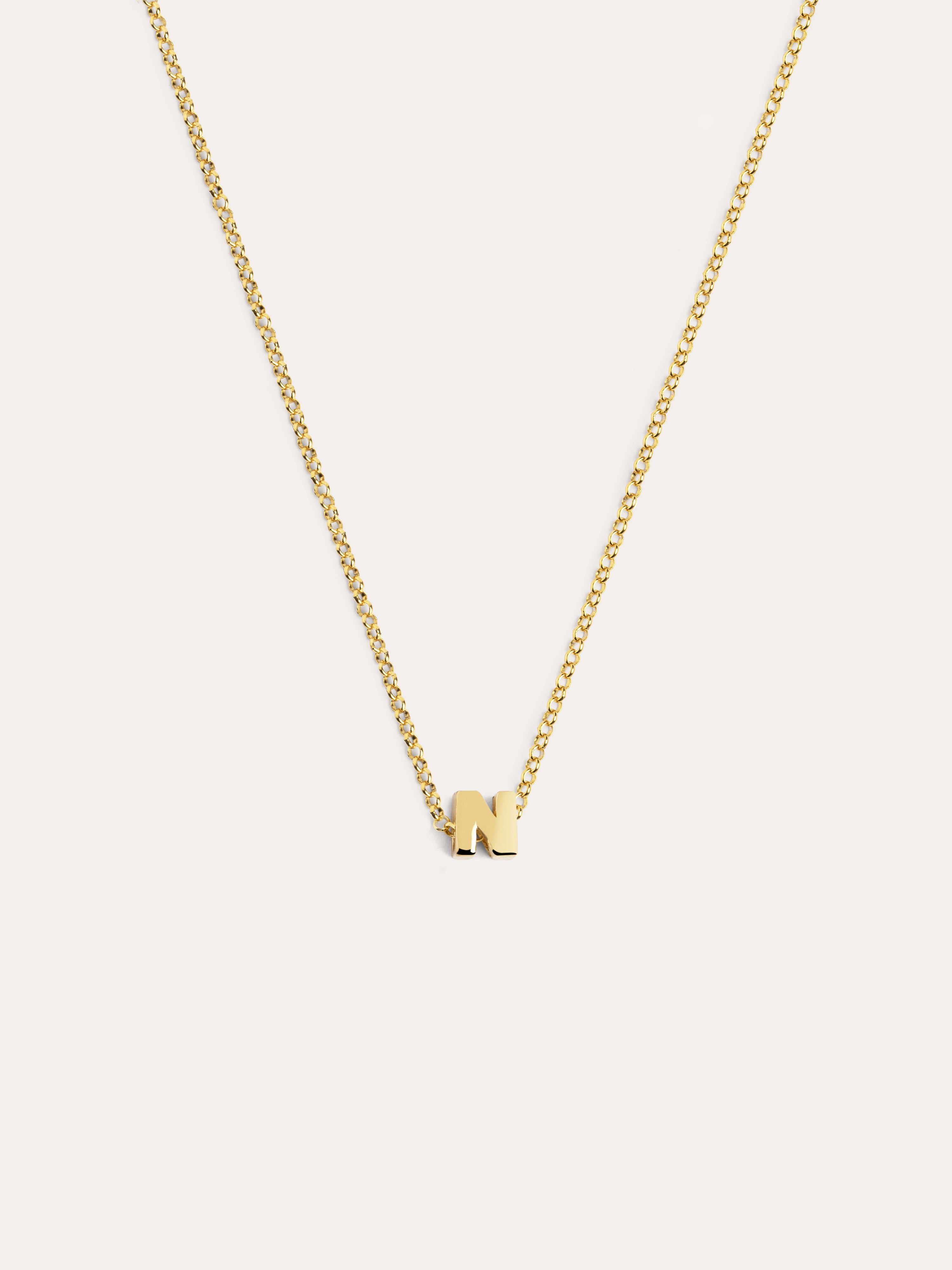 Single Letter Personalized Gold Necklace