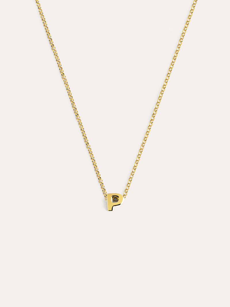 Single Letter Personalisierte Halskette, vergoldet