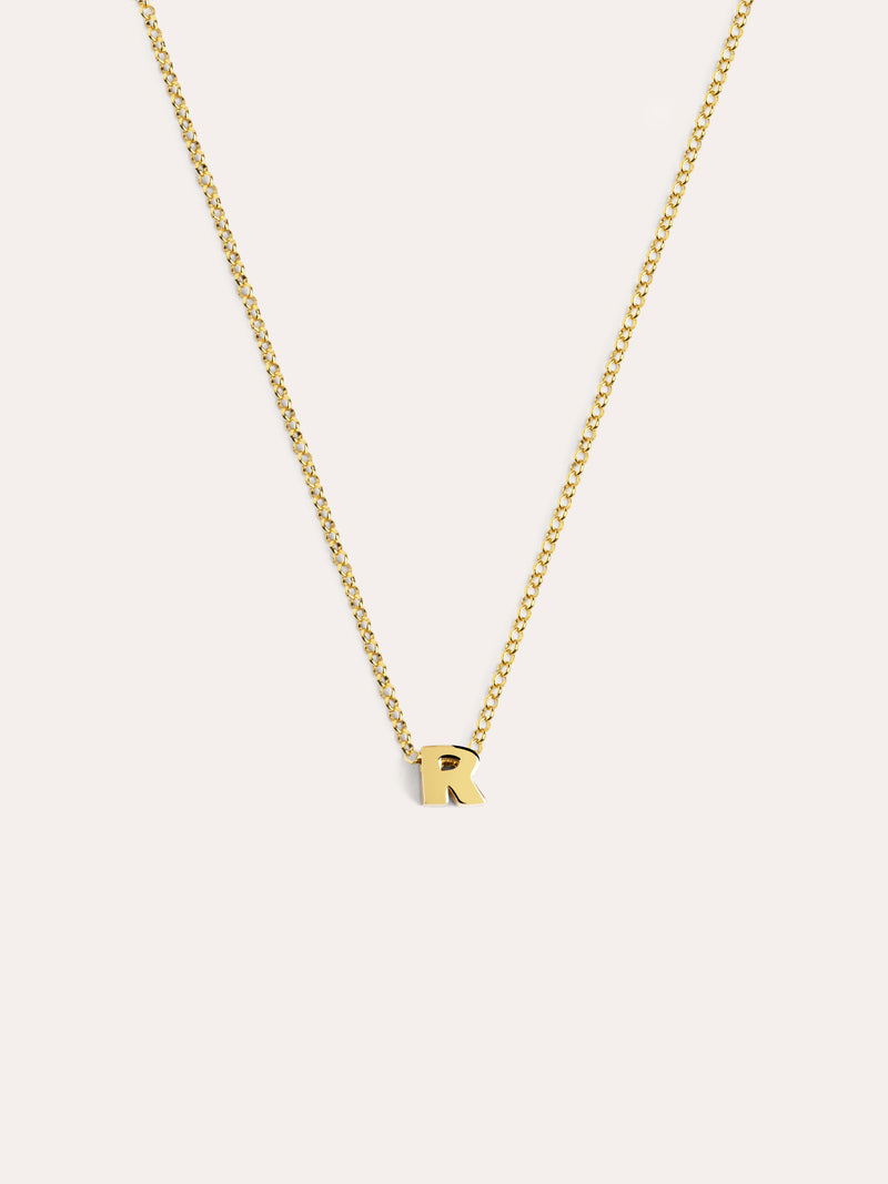 Single Letter Personalisierte Halskette, vergoldet