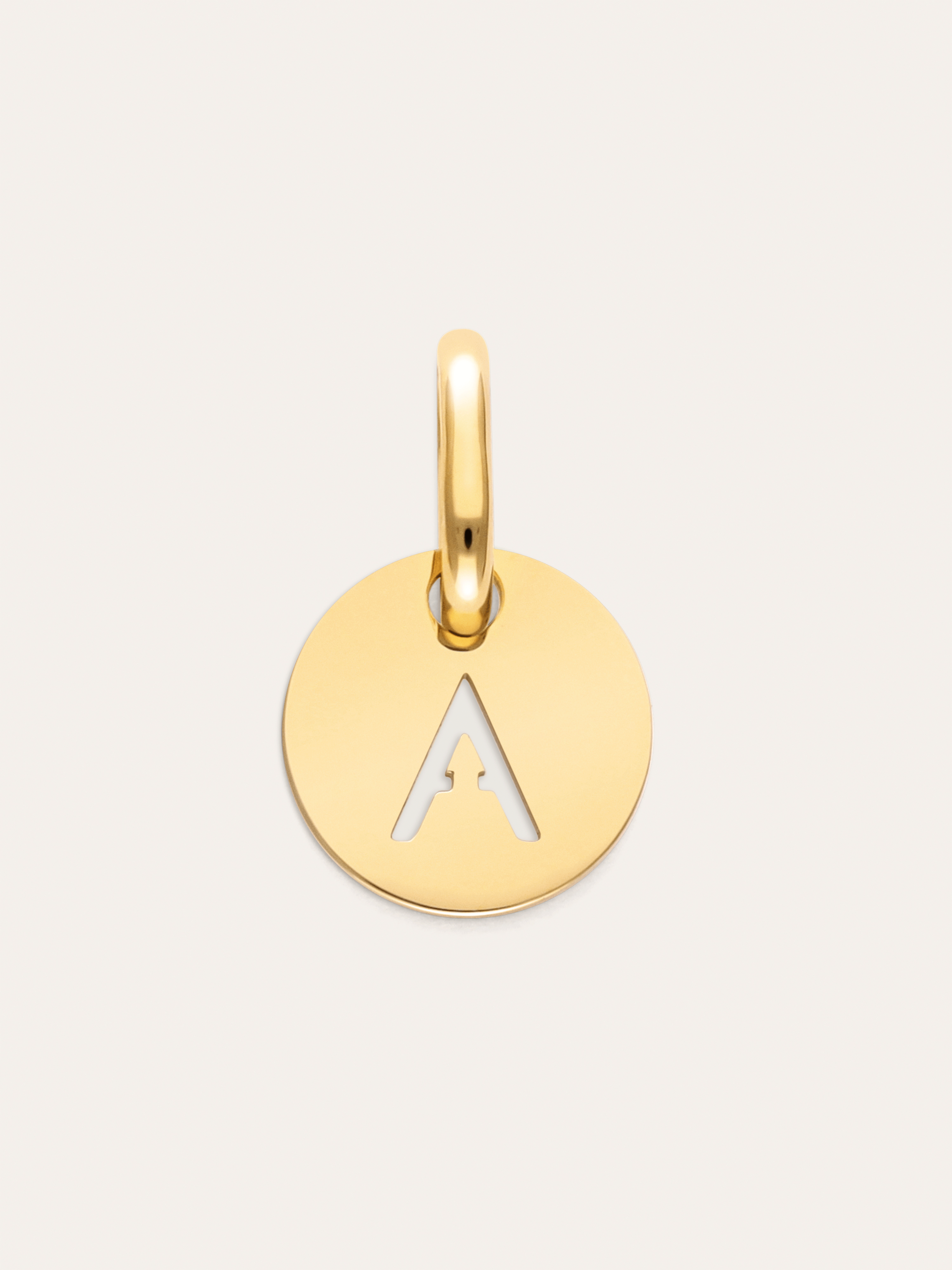 Mini Medallion Letter Acero Baño Oro