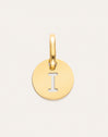 Mini Medallion Letter Acero Baño Oro